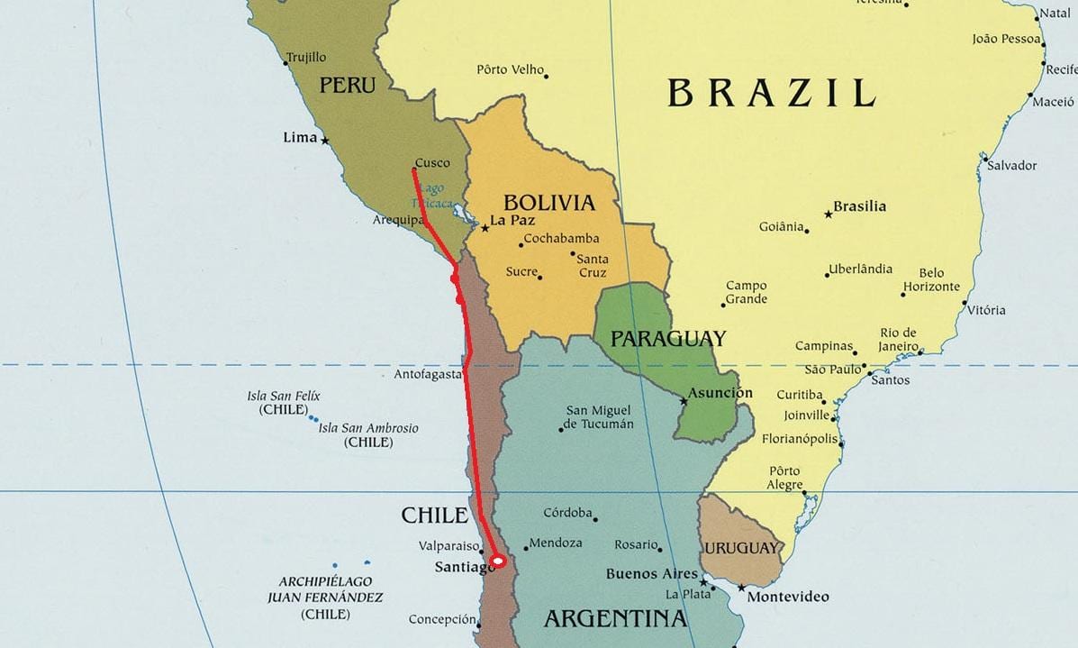 Térkép északi Chile