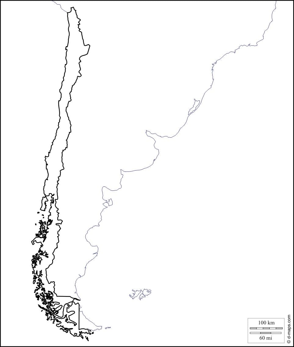 üres térkép Chile