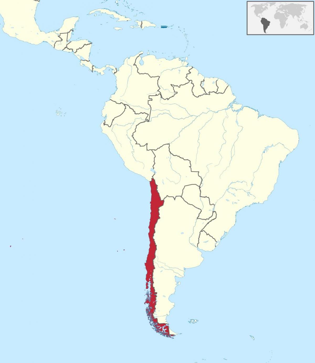 Chile dél-amerika térkép