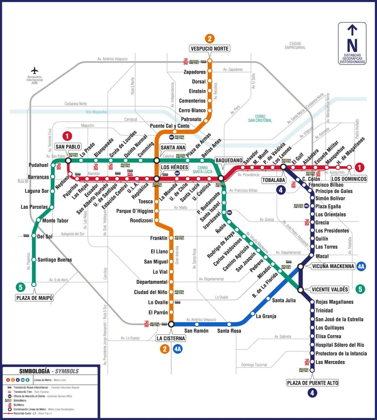 Térkép a Chilei metróban