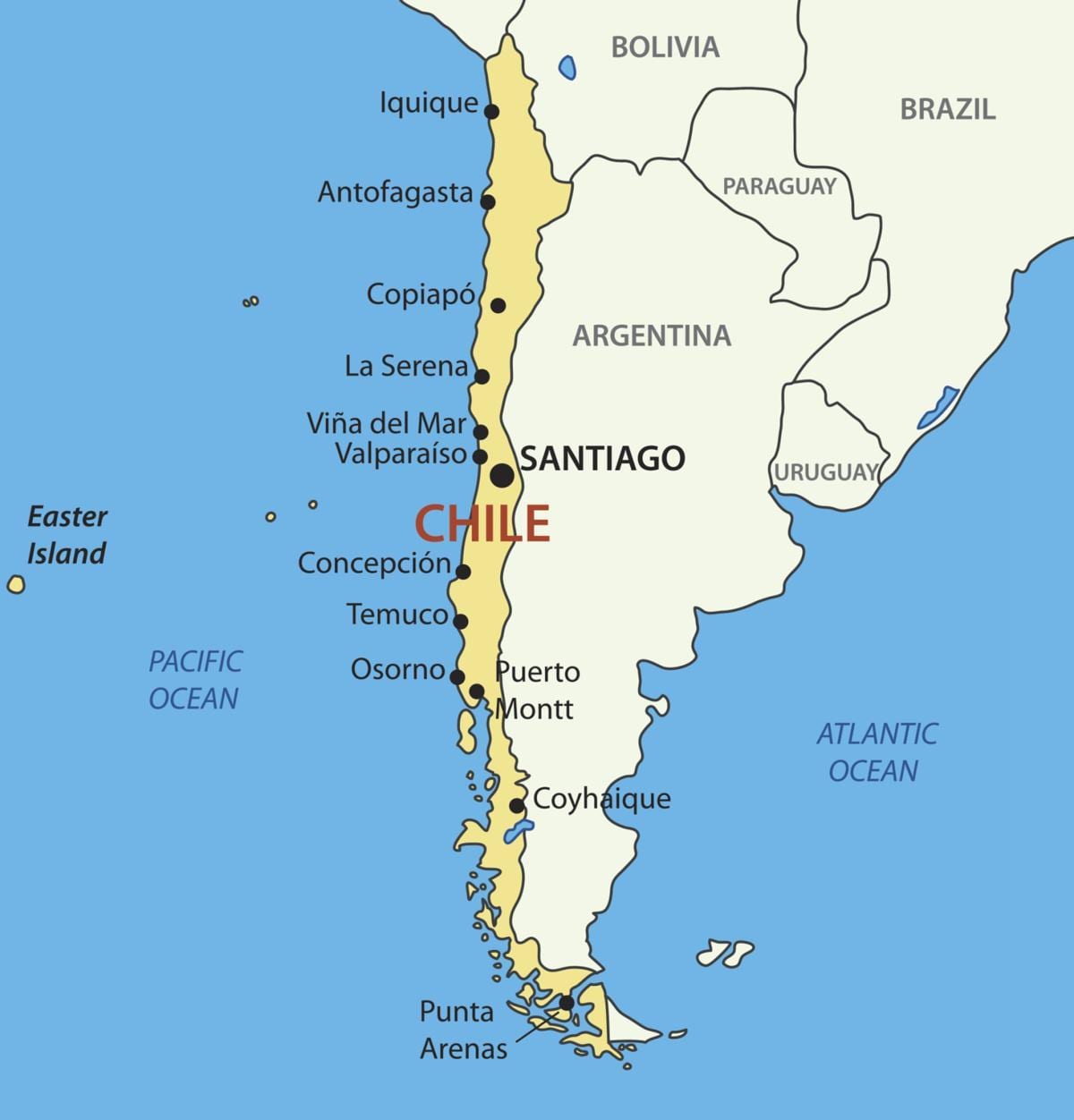 Térkép Chile ország