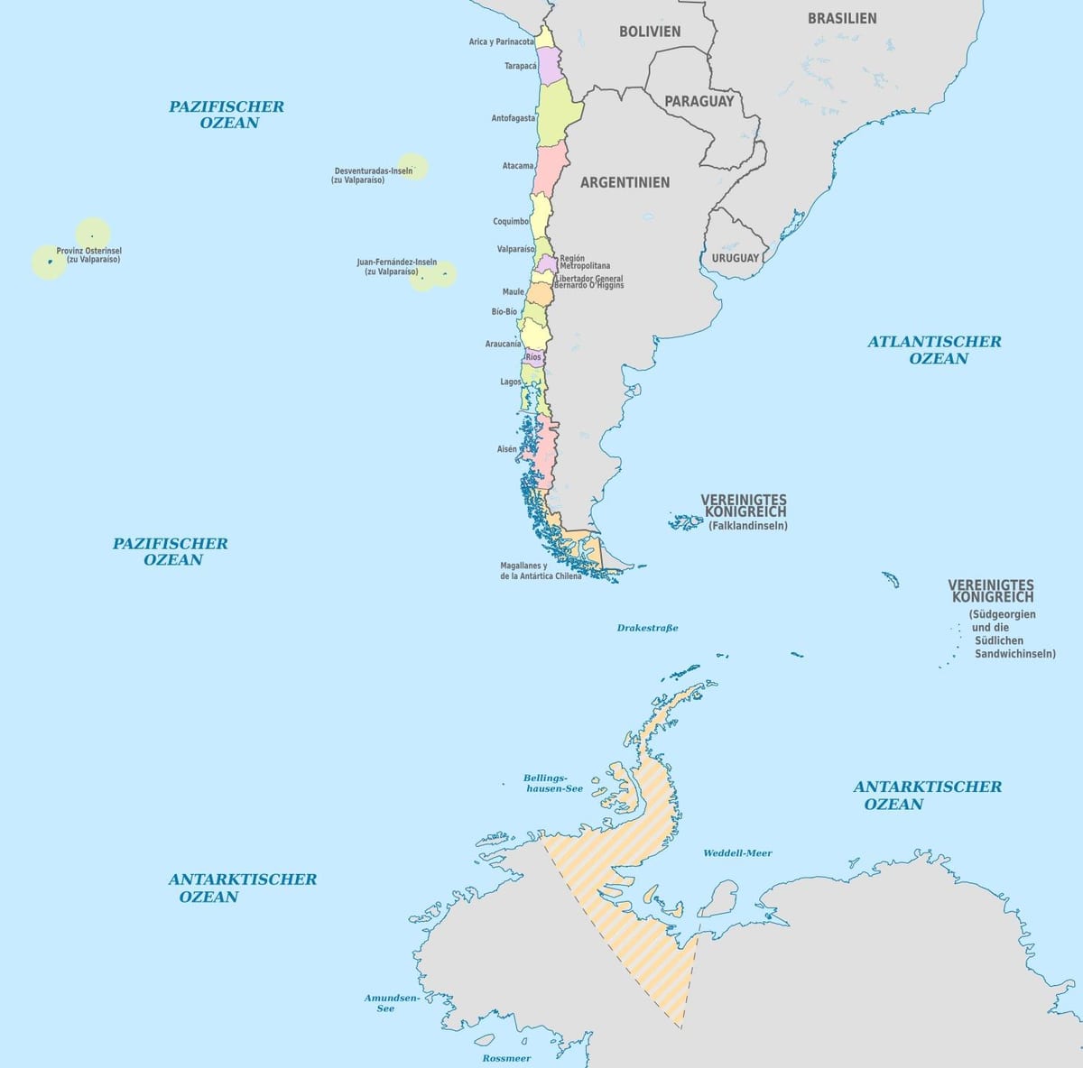 Térkép Chile-szigetek