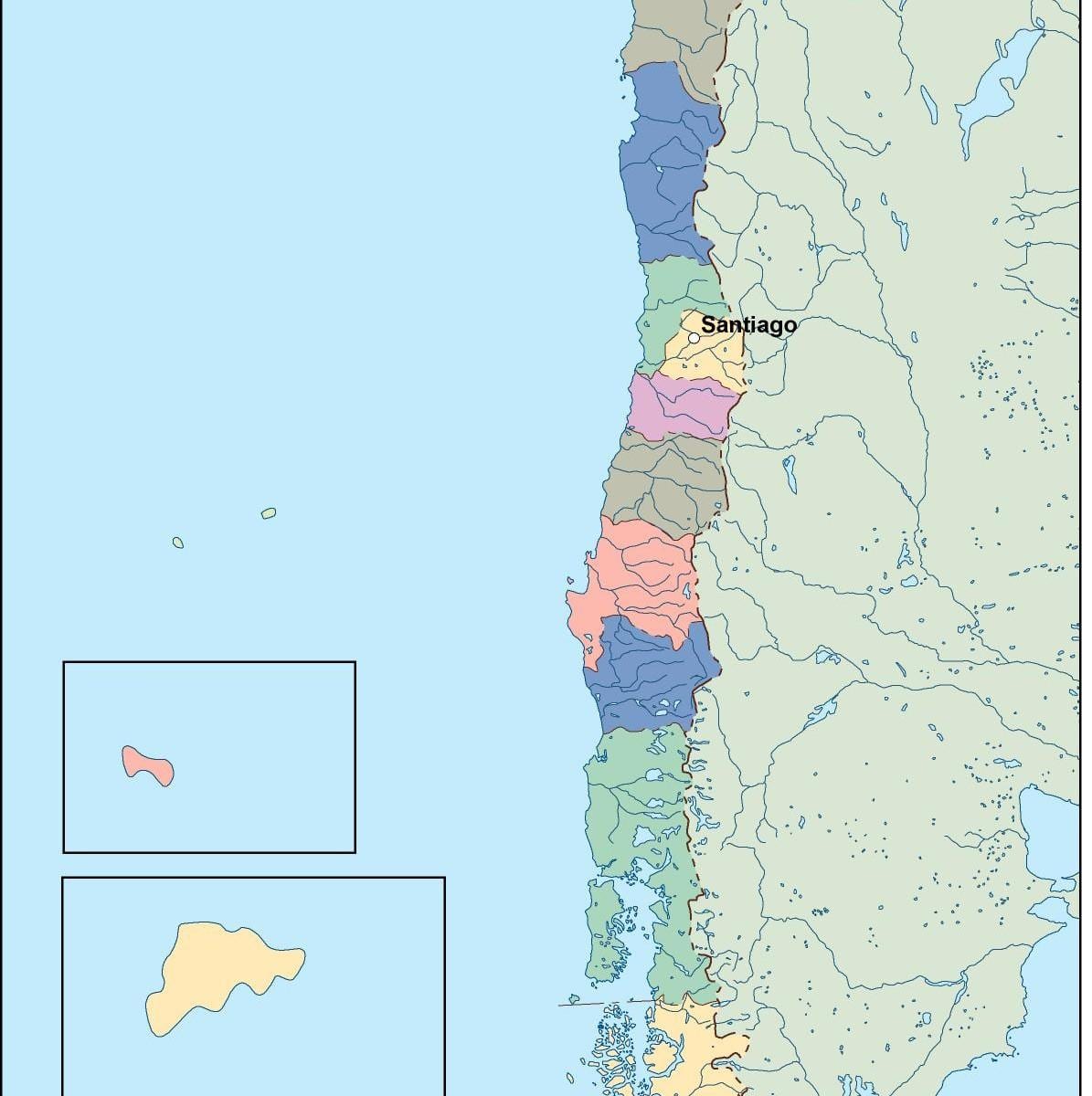 Térkép Chile vektor