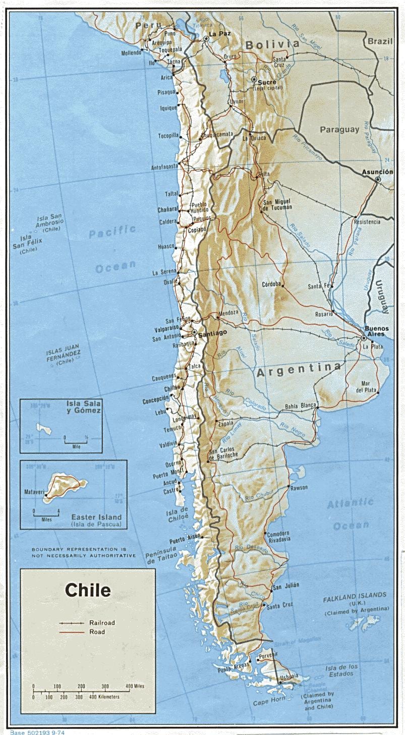 Chile vasúti térkép