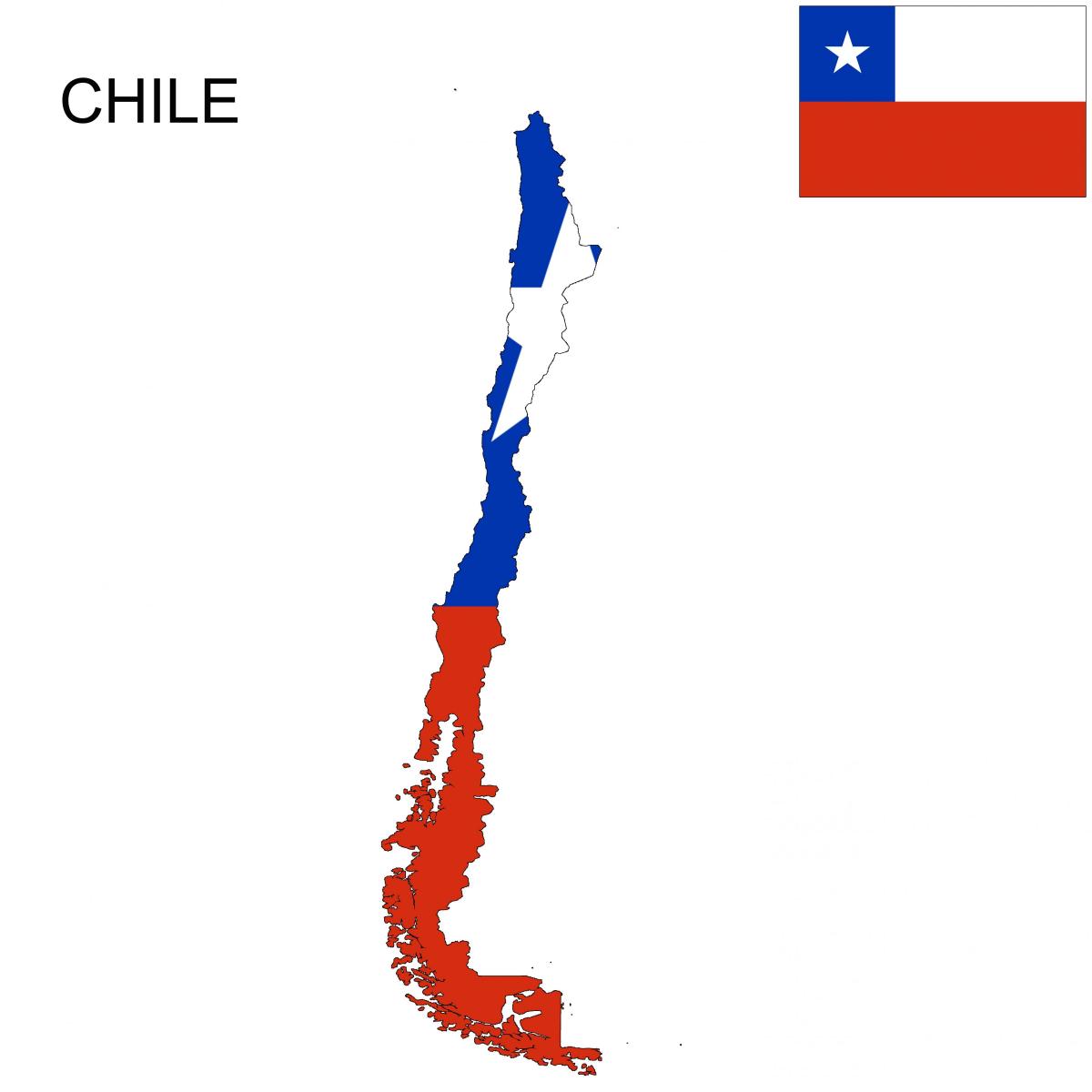 Chile térkép zászló