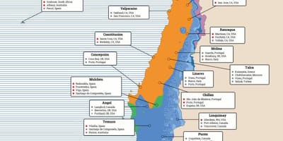 Térkép Chile éghajlat