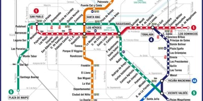 Térkép a Chilei metróban
