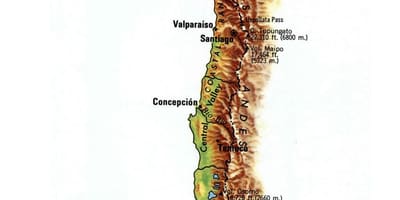 Térkép Chile topográfiai