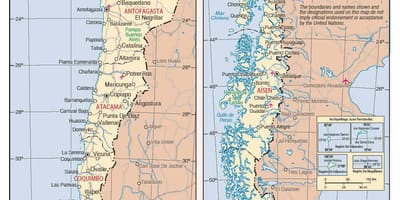 Térkép Chile a városok