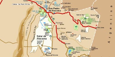 Atacama sivatag Chile térkép