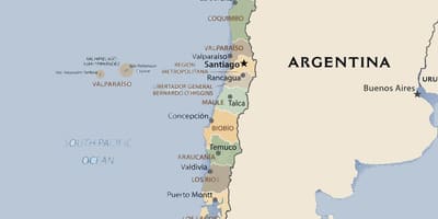 Térkép politikai Chile