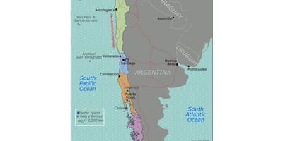 Térkép valdivia, Chile